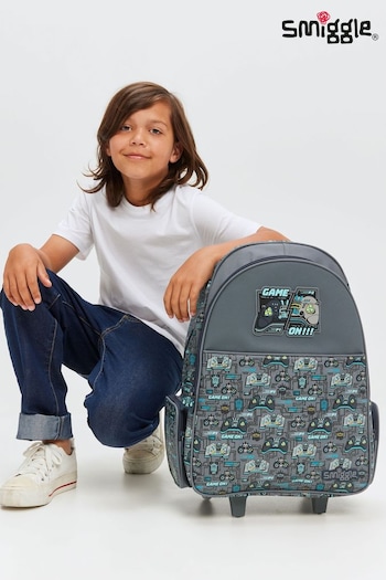 Smiggle Grey Epic Adventures Trolley Backpack With Light Up Wheels (E21354) | £55