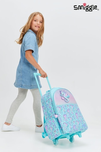 Smiggle Blue Epic Adventures Trolley Backpack With Light Up Wheels (E21359) | £55