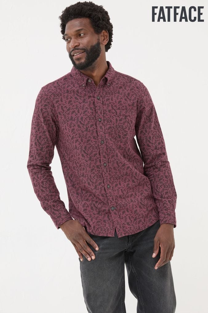 Men's printed button down shirts discount