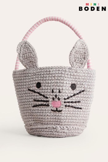 Boden Grey Crochet Bunny Basket (E21506) | £25
