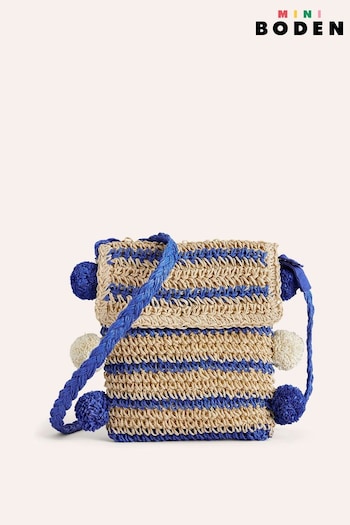 Boden Blue Cross-Body Straw Bag (E21511) | £25