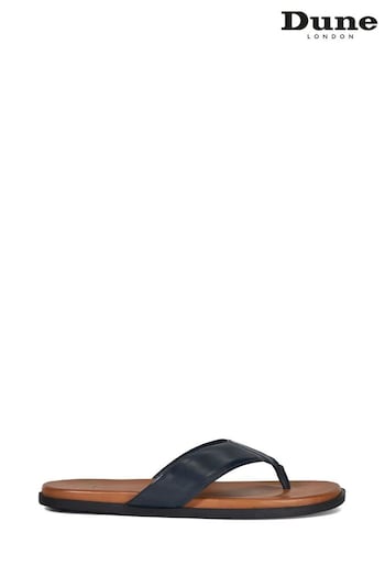 Dune London Blue Inspires Toepost Leather Sandals (E22073) | £55
