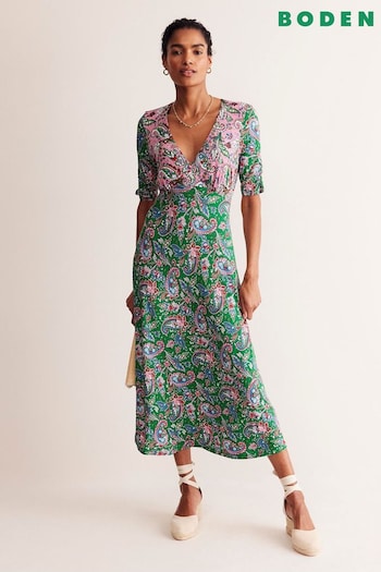 Boden Pink Petite Rebecca Jersey Midi Tea Dress (E22181) | £90