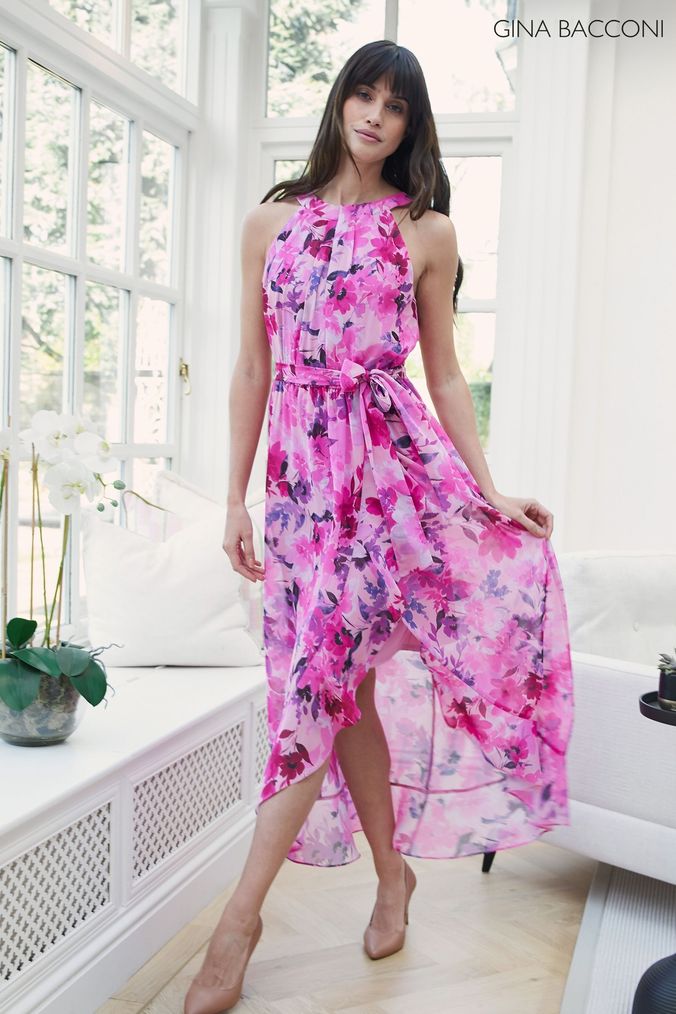 Pink floral dress next cheap