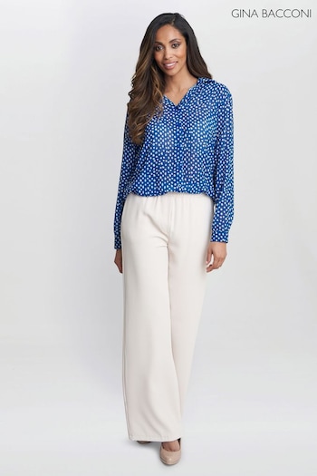 Gina com Bacconi Blue Lara Print Georgette Shirt (E22332) | £59