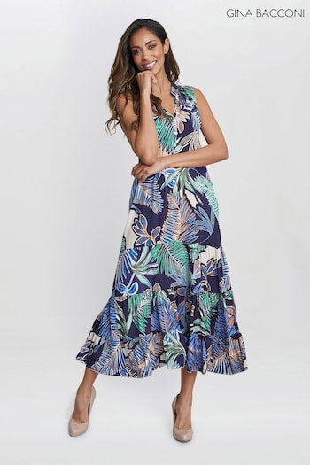 Gina Bacconi Blue Lolita Sleeveless Summer Dress (E22337) | £99