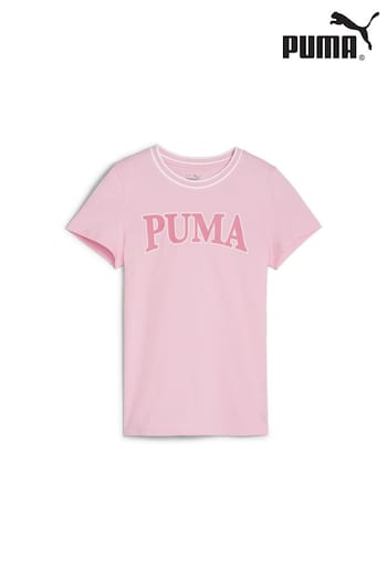 Puma Pink Girls Kids Squad T-Shirt (E22502) | £20