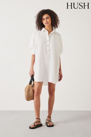 Hush White Skye Beach Shirt Dress (E22539) | £69