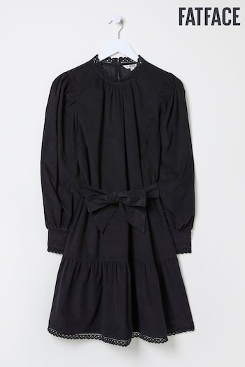 FatFace Black Adley Cord 100% Cotton Dress (E22575) | £69