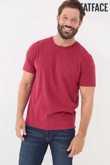 FatFace Lulworth Red 100% Cotton Organic Crew T-Shirt (E22576) | £25