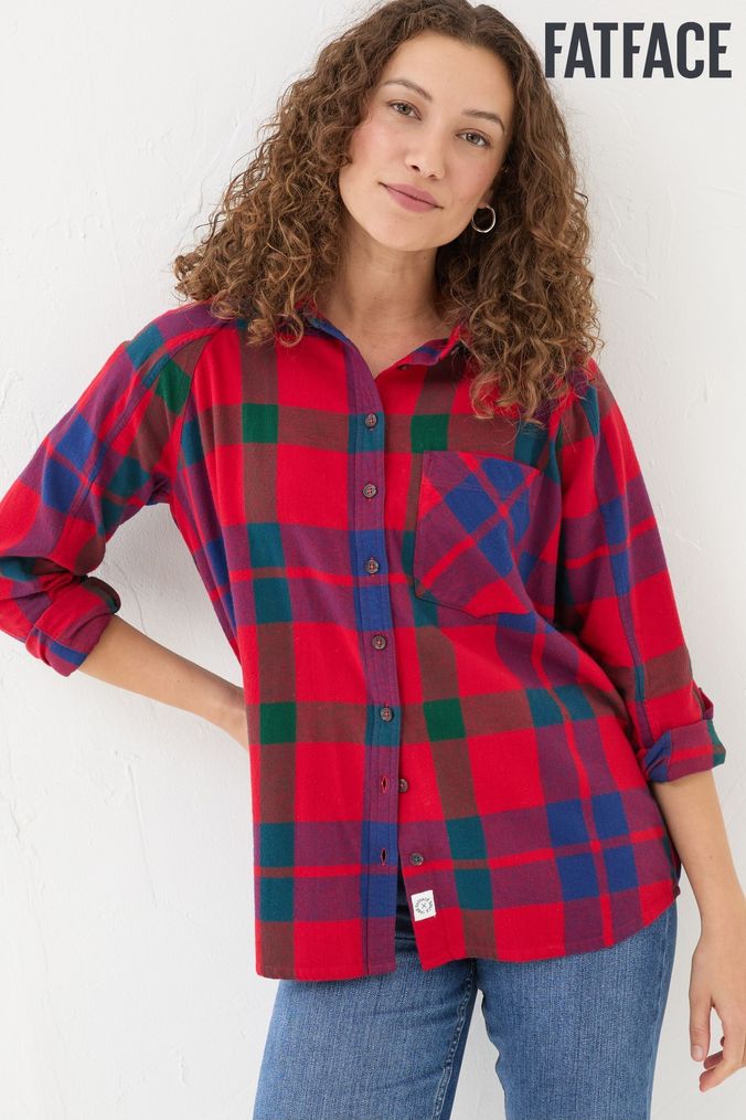 Check shirts for girls outlet