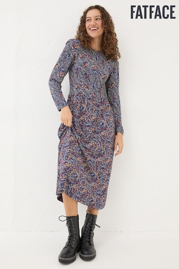 FatFace Fia Dark Navy Batik Dress (E22625) | £52