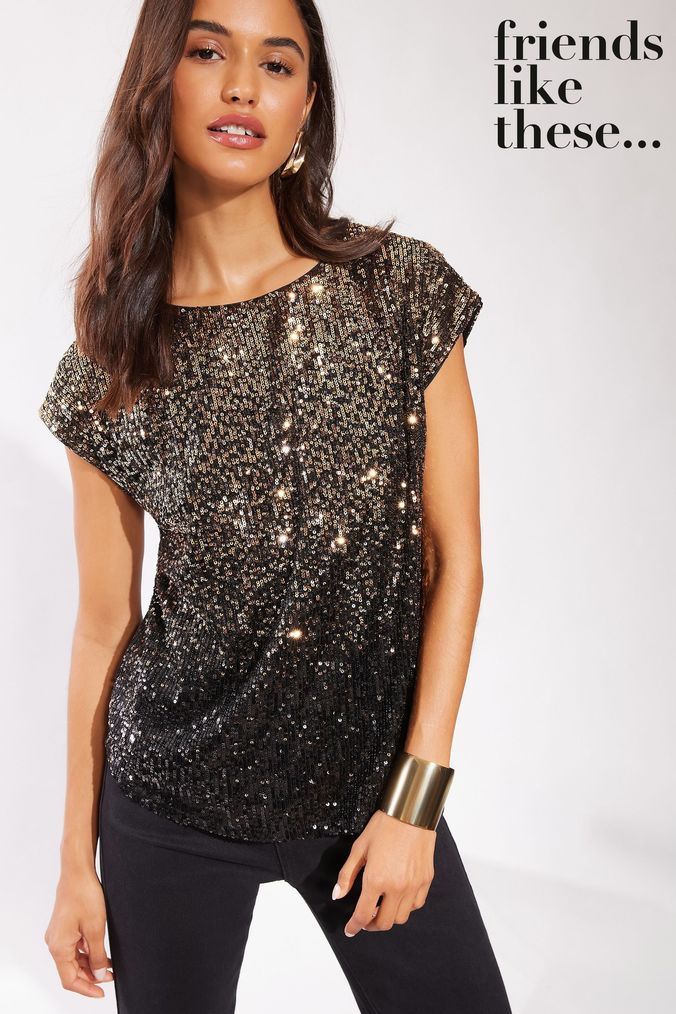 Buy Women s Partywear Short Sleeve Petite Tops Online Next UK