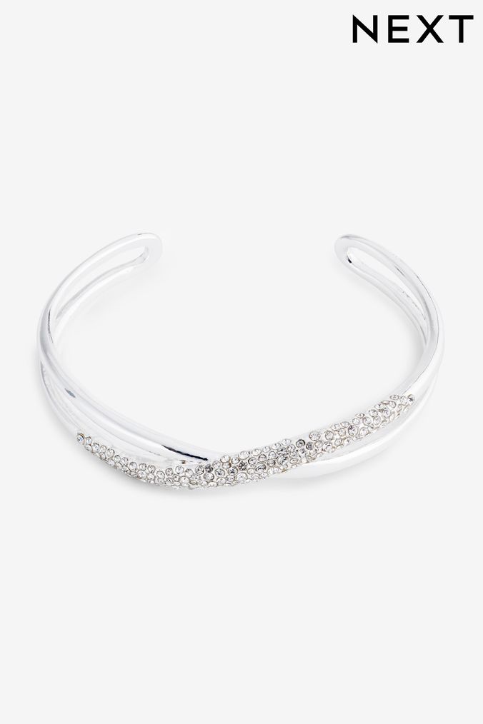 Womens Silver Bangle Bracelets Silver Diamond Bangle Bracelets Next UK
