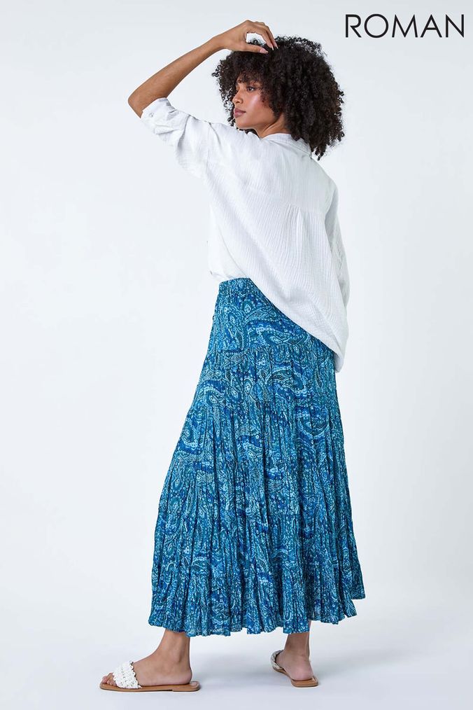 Buy Women s Blue Roman Maxi Print Skirts Online Next UK