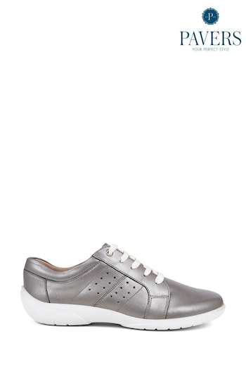 Pavers Natural Lace-Up Leather Trainers (E23079) | £45