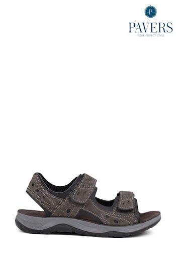 Pavers Grey Touch Fasten Sandals (E23202) | £35