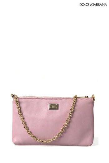 Bud velvet backpack Pink Leather Chain Handle Floral Embroidered Clutch (E23489) | £695