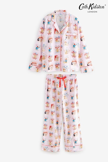 Cath Kidston Pink Paddington Party Button Up 100% Cotton Pyjamas (E23505) | £64