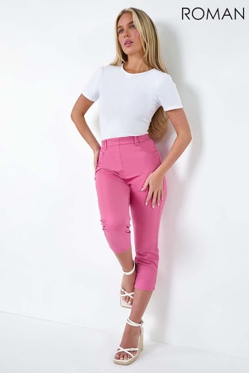 Roman Pink Stretch Crop Denim Jeans (E23678) | £32