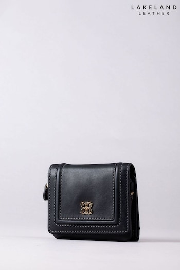 Lakeland Leather Icon Mini Leather Flapover Black Purse (E23860) | £25