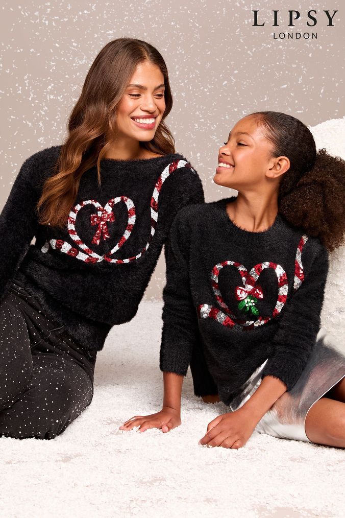 Ladies black christmas jumper sale
