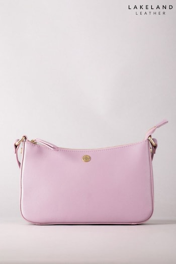 Lakeland Leather Pink Tarnbeck Curved Leather Cross-Body Bag (E23918) | £70