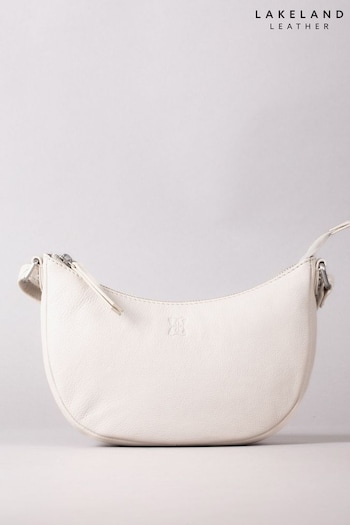 Lakeland Leather Coniston Crescent Cross-Body White Bag (E23922) | £50