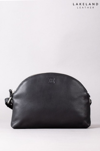 Lakeland Leather Coniston Duo Curved Cross-Body Black Bag (E23923) | £60