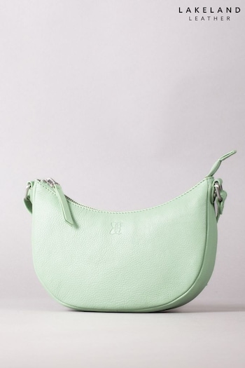 Lakeland Leather Green Coniston Crescent Leather Cross Body Bag (E23924) | £50