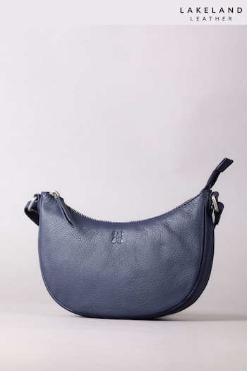 Lakeland Leather Blue Coniston Crescent Cross-Body Bag (E23929) | £50