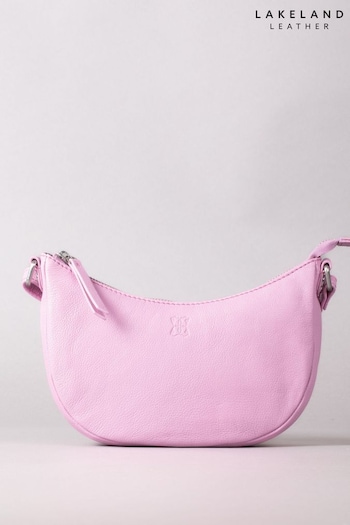 Lakeland Leather Pink Coniston Crescent Cross-Body Bag (E23931) | £50