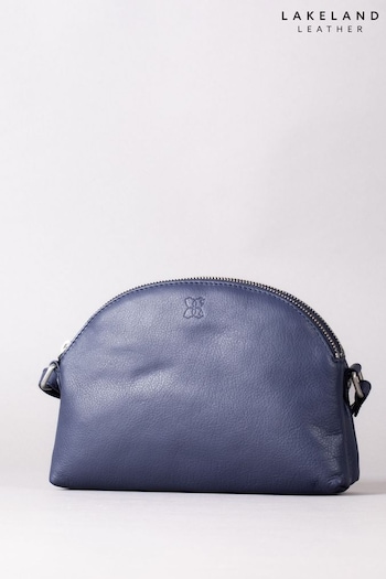 Lakeland Leather Blue Coniston Duo Curved Cross-Body Bag (E23932) | £60