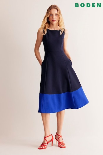Boden Blue Petite Scarlet Ottoman Ponte Dress (E23937) | £110