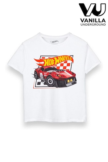 Vanilla Underground White Hot Wheels Boys Licensed T-Shirt (E24030) | £14