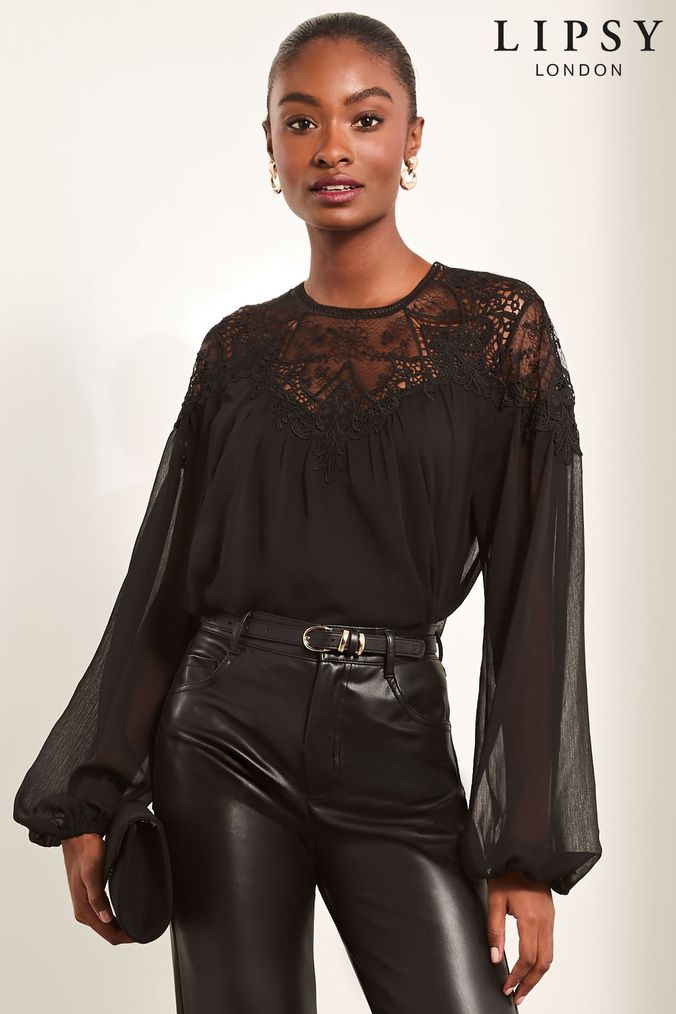 Puff sleeve lace blouse 2025
