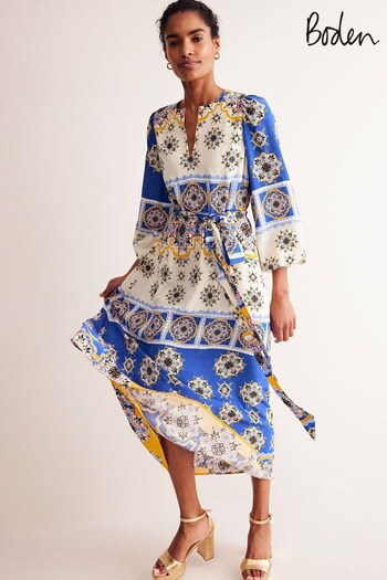 Boden Blue Petite Occasion Blouson Maxi Dress (E24115) | £185