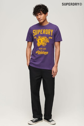 Superdry Purple Track And Field Athletic Graphic T-Shirt (E24123) | £30