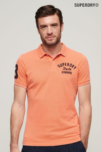 Superdry Orange Superstate Polo Shirt (E24138) | £40