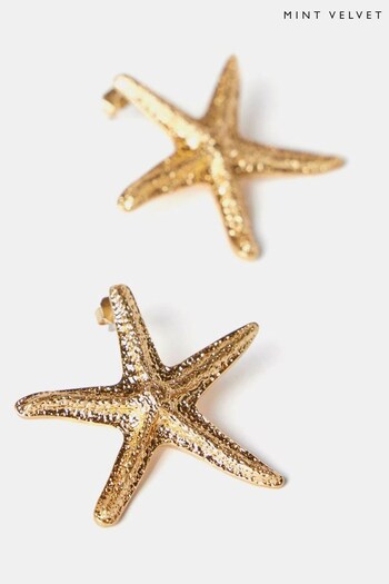 Mint Velvet Gold Tone Starfish Stud Earrings (E24198) | £29