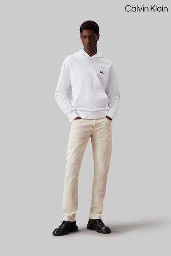 Calvin alto Klein White Cotton Comfort Hoodie (E24249) | £110