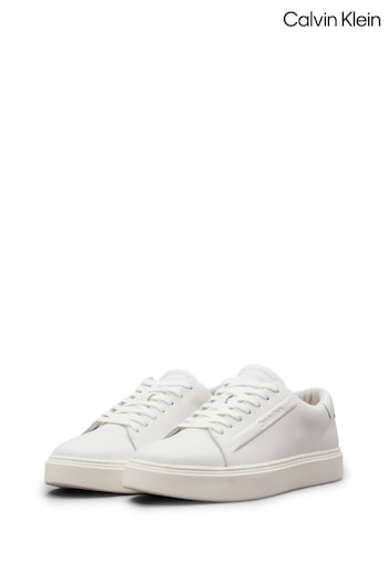 Calvin Klein White Low Top Lace-Up Trainers (E24338) | £130