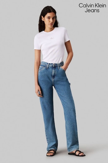Calvin Klein Jeans Woven Label Ribbed T-Shirt (E24444) | £40