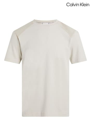 Calvin Klein Brown Mix Media T-Shirt (E24446) | £70