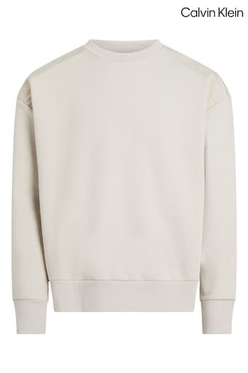 Calvin Klein Brown Mix Media Interlock Sweatshirt (E24453) | £120