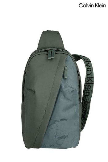 Calvin Klein Grey Slanted Logo Backpack (E24456) | £60