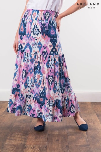 Lakeland Leather Pink Clothing Iona Ikat Print Maxi Skirt (E24485) | £30