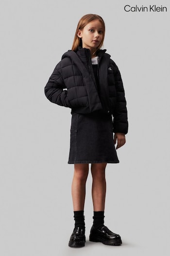 Calvin Klein Black Archive Grid Puffer Jacket (E24503) | £140