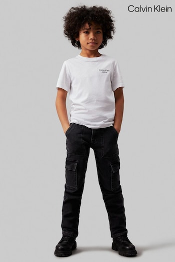 Calvin Klein White Stack Logo T-Shirt (E24504) | £24