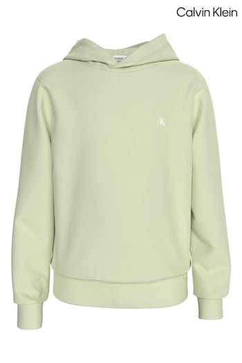 Calvin Klein Green Monogram Mini Badge Hoodie (E24507) | £50